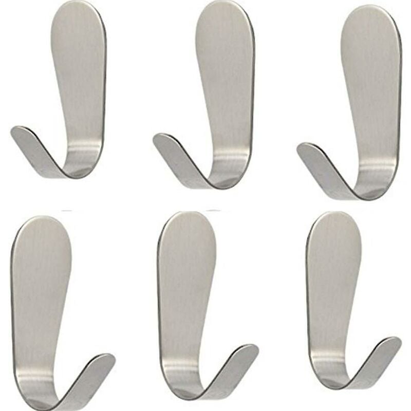 4 Ganci Porta Asciugamani Autoadesivi In Acciaio Inox - 7,5x5 Cm - Argento - Per Bagno E Cucina - Foratura Zero