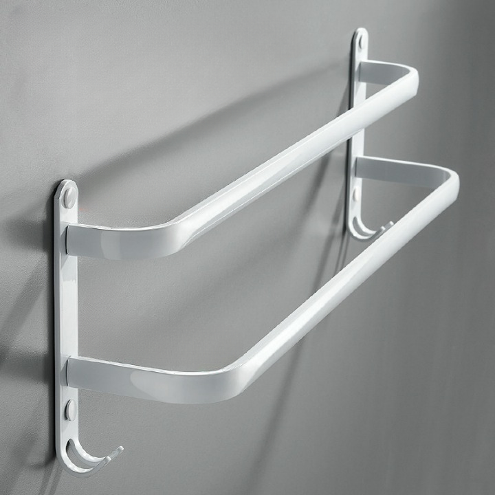 Portasciugamani Autoadesivo In Alluminio Per Bagno E Cucina - Capacità 30kg, Bianco, 50cm - Foto 4