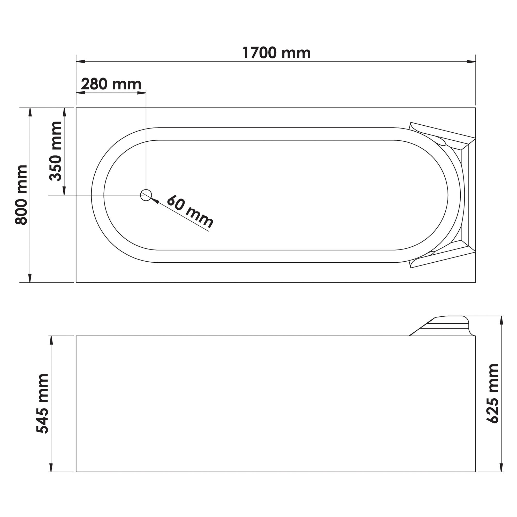 Ondée - Baignoire Acrylique 170x80 Cm 218l - Fany - 3