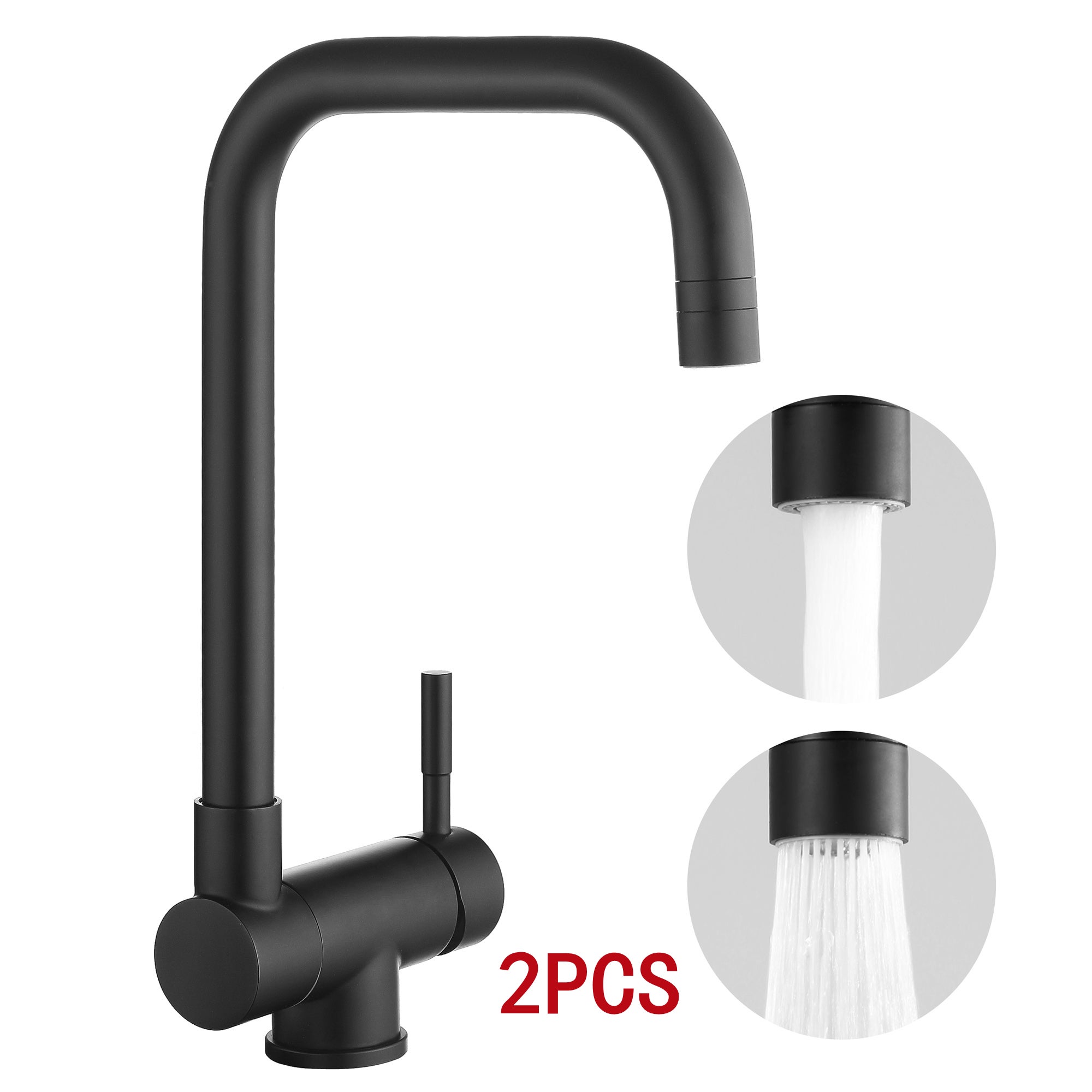 Cecipa MAX 2PCS Mezclador de fregadero abatible Grifo de cocina de acero inoxidable frente a