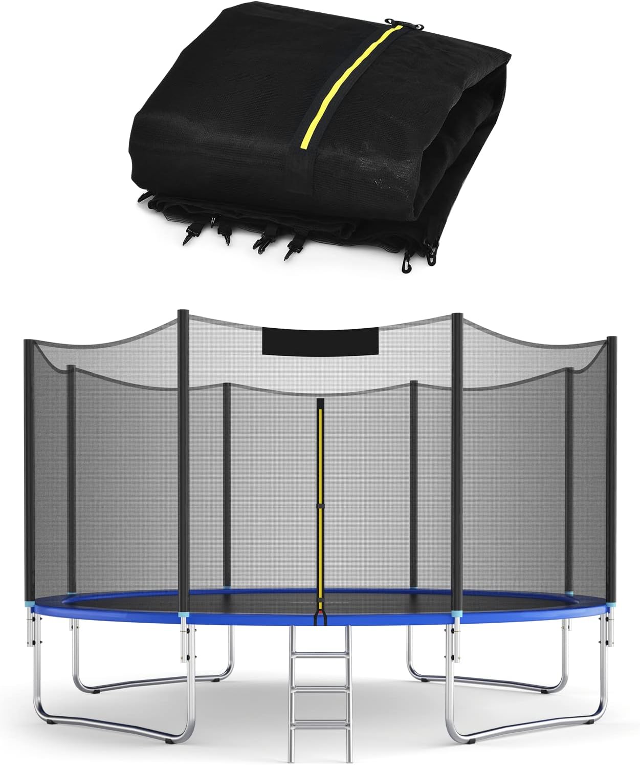 Filet De Sécurité Trampoline - 305 à 488cm - Résistant UV Avec Fermeture éclair