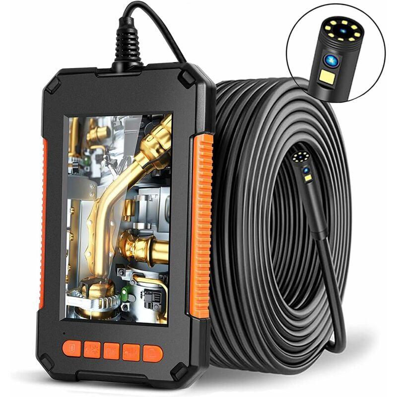 Anysun Endoscopio Camara De Inspeccion, 1080P HD Cámara Endoscópica Con Autonivelante, Contador De Distancia, Grabador DVR, IPS De 9" Camara Inspeccion Tuberias IP68 Impermeable Para Fontanero 30M