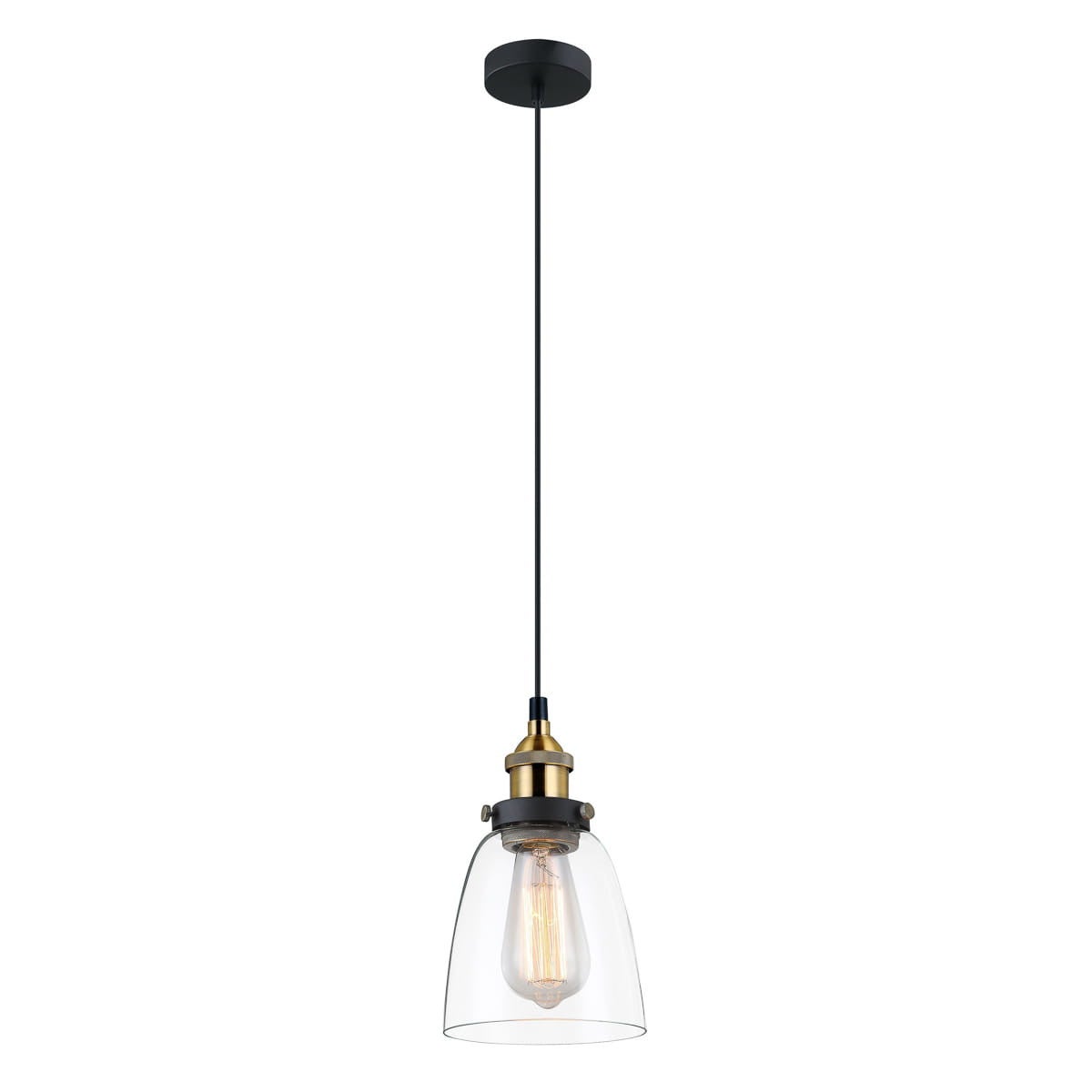 Lampa wisząca Francis czarno-złota-przezroczysty 1xE27x40W szkło wym:96,5x14,5x14,5cm IP20 Italux