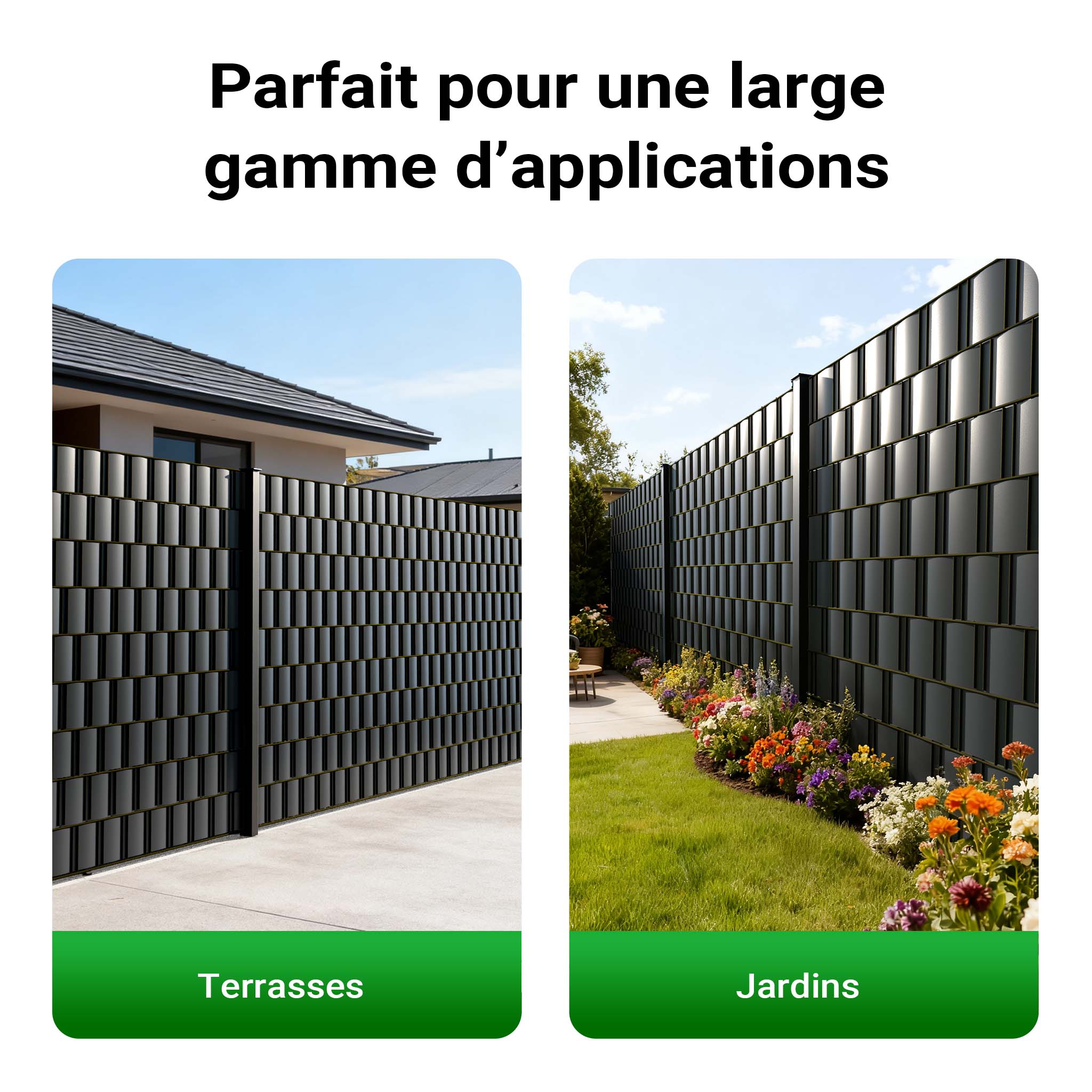 Brise-vue en rouleau – anthracite – 35 m x 19 cm – en PVC 450 g/m² – avec 20 clips – Protection visuelle Pare-vue extérieur pour Clôture… Wiltec - 8