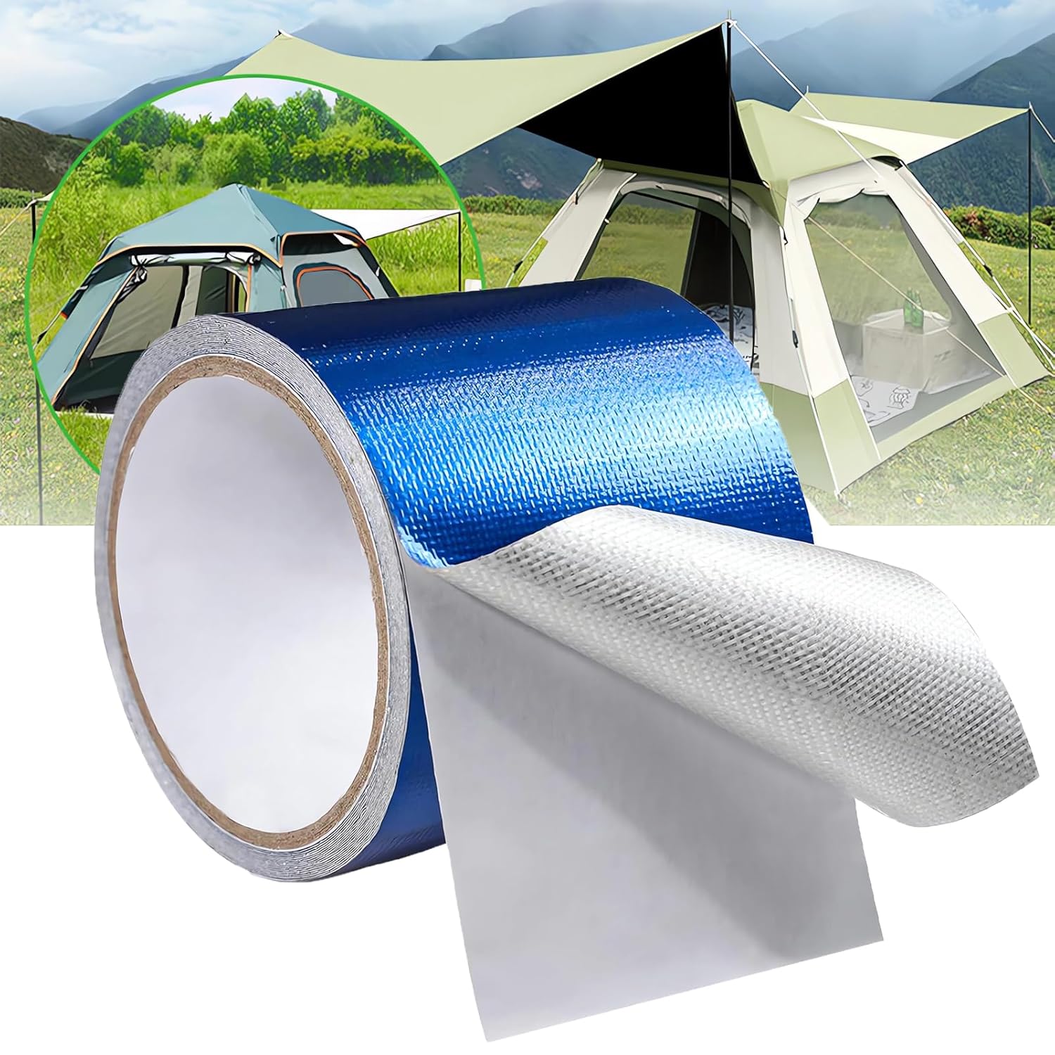 KAIHENG Ruban de réparation en tissu pour tente, 10cm x 7m