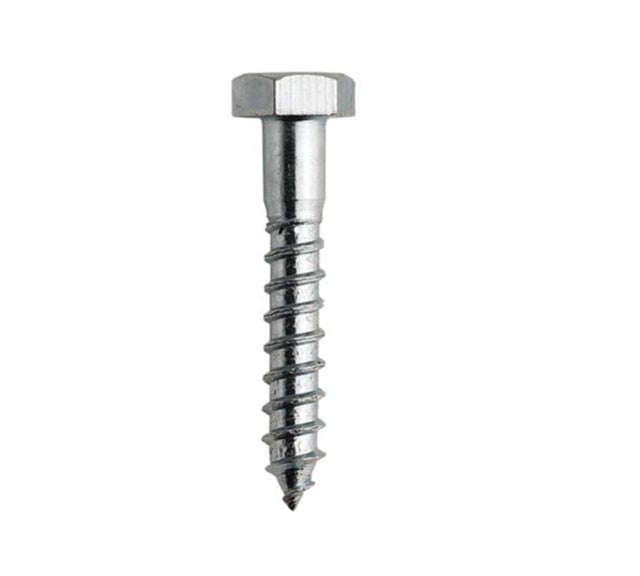 Vis Tirefond M8x50mm | Lot de 50 | Acier Zingué à Tête Hexagonale | Pour Visserie, Support Poteau, Cheville, Panneau, Portillon en Bois
