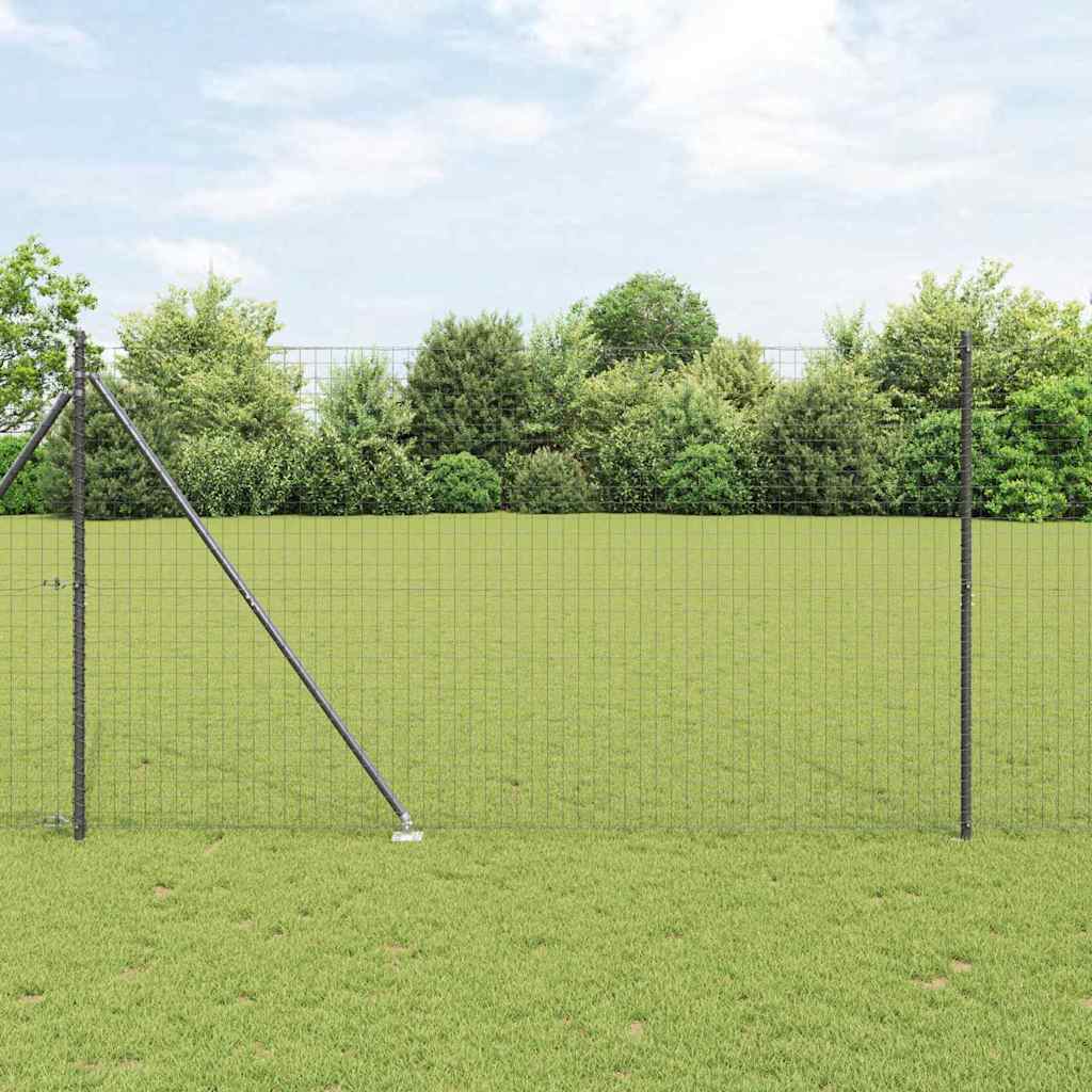 Słupek ogrodzeniowy. 7 pcs Szary Stal vidaXL