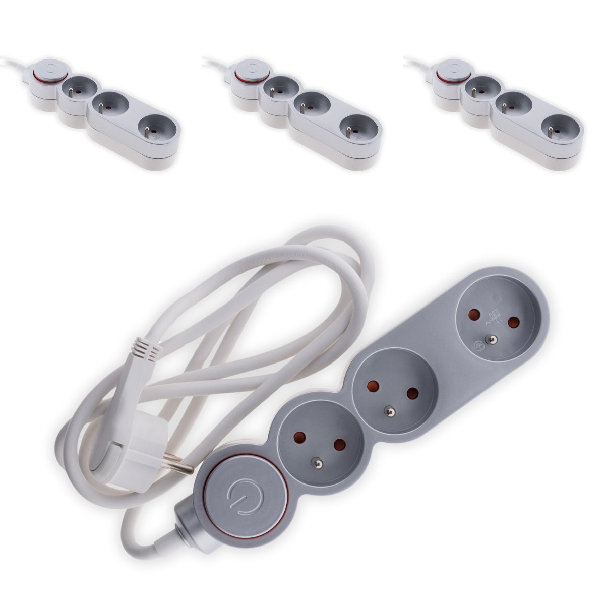 Bloc Multiprise 4 Prises Zenitech – 16A 2P+T – Sécurité Enfant – 1 Mètre – Blanc