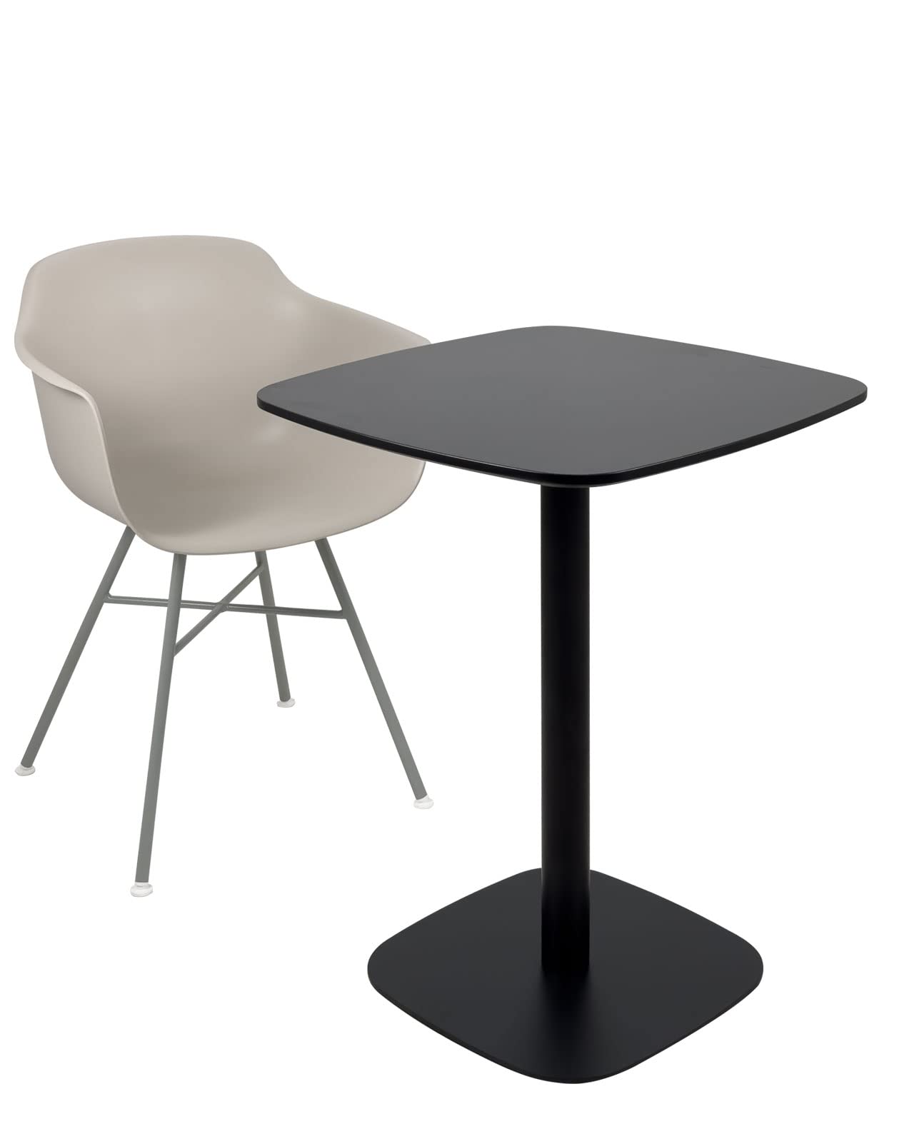 Table Bistrot 60 x 60 cm, Hauteur 75 cm, Pied Métal SILA Noir - 4