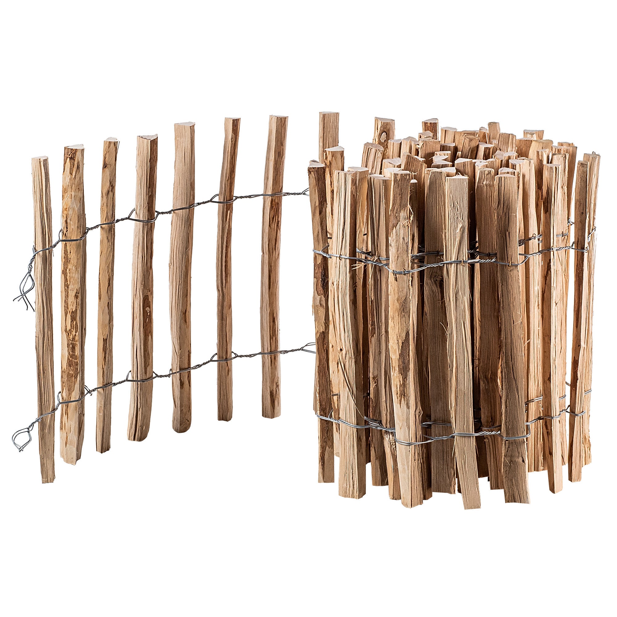 KADAX Staccionata per Giardino in Legno di Nocciolo, Ganivelle Naturale e Resistente per Delimitazione dello Spazio Esterno (4-6 cm, 60 x 500 cm) - 2