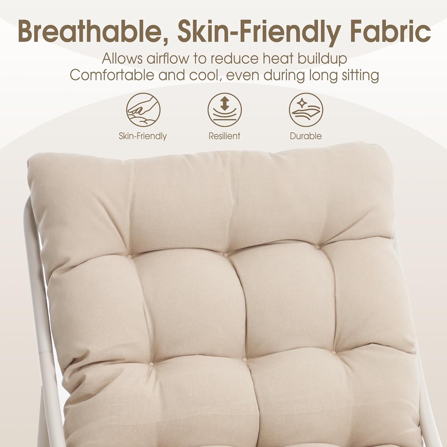 Fauteuil extérieur en acier avec coussin, pouf offert, chaise de jardin moderne pour terrasse et balcon - 5