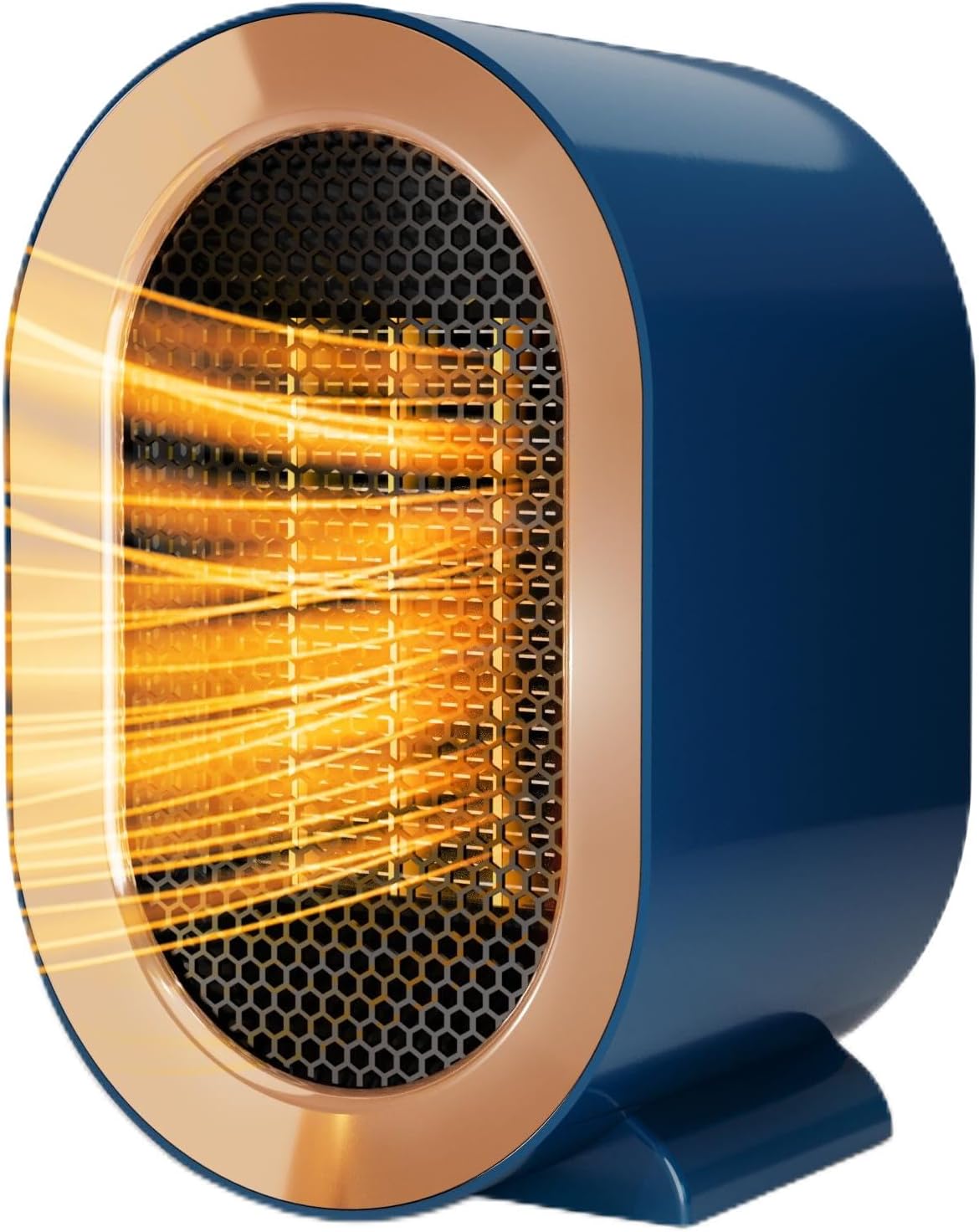 Grzejnik wentylatorowy, energooszczędny, przenośny grzejnik, dwubiegowy, przenośny grzejnik biurkowy (niebieski)