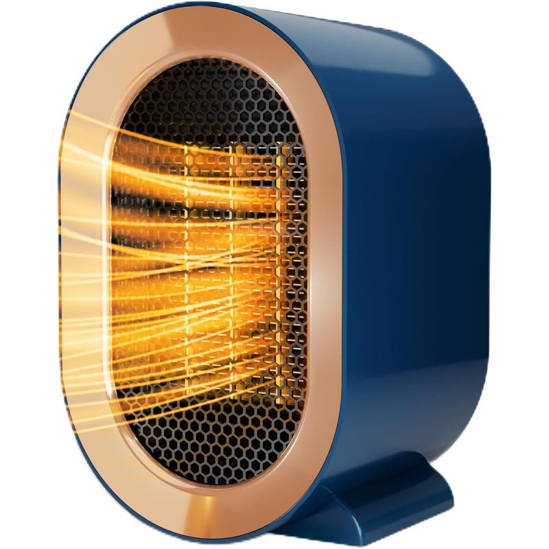 Grzejnik wentylatorowy, energooszczędny, przenośny grzejnik, dwubiegowy, przenośny grzejnik biurkowy (niebieski)