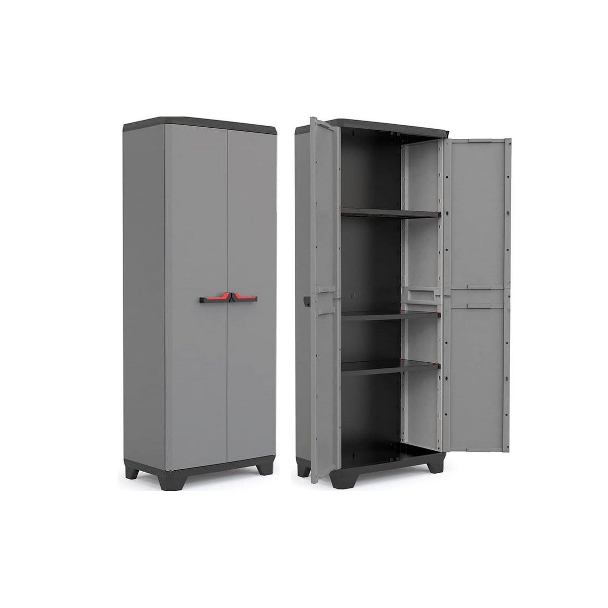 Terry, Transforming Modular 4 hoge kast voor buiten, 2 deuren, materiaal: kunststof, afmetingen: 78 x 43,6 x 184,40 cm
