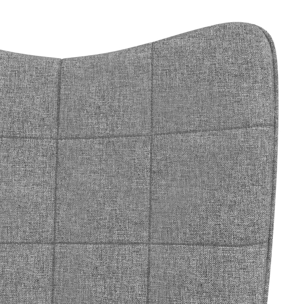 Chaise à bascule | Fauteuil à bascule | Fauteuil de relaxation avec tabouret Gris clair Tissu597156 - 5