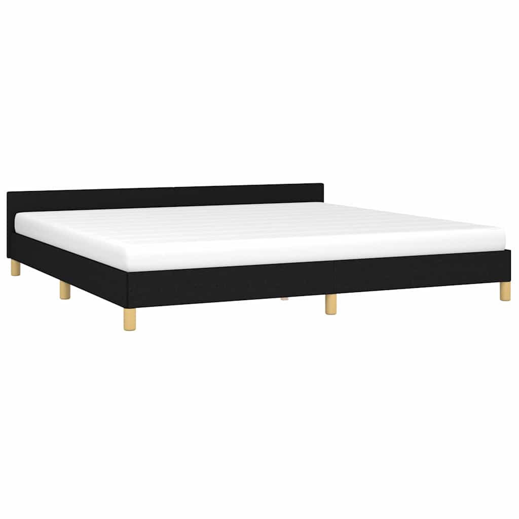 Cadre de lit sans matelas noir 200 x 200 cm tissu - 3