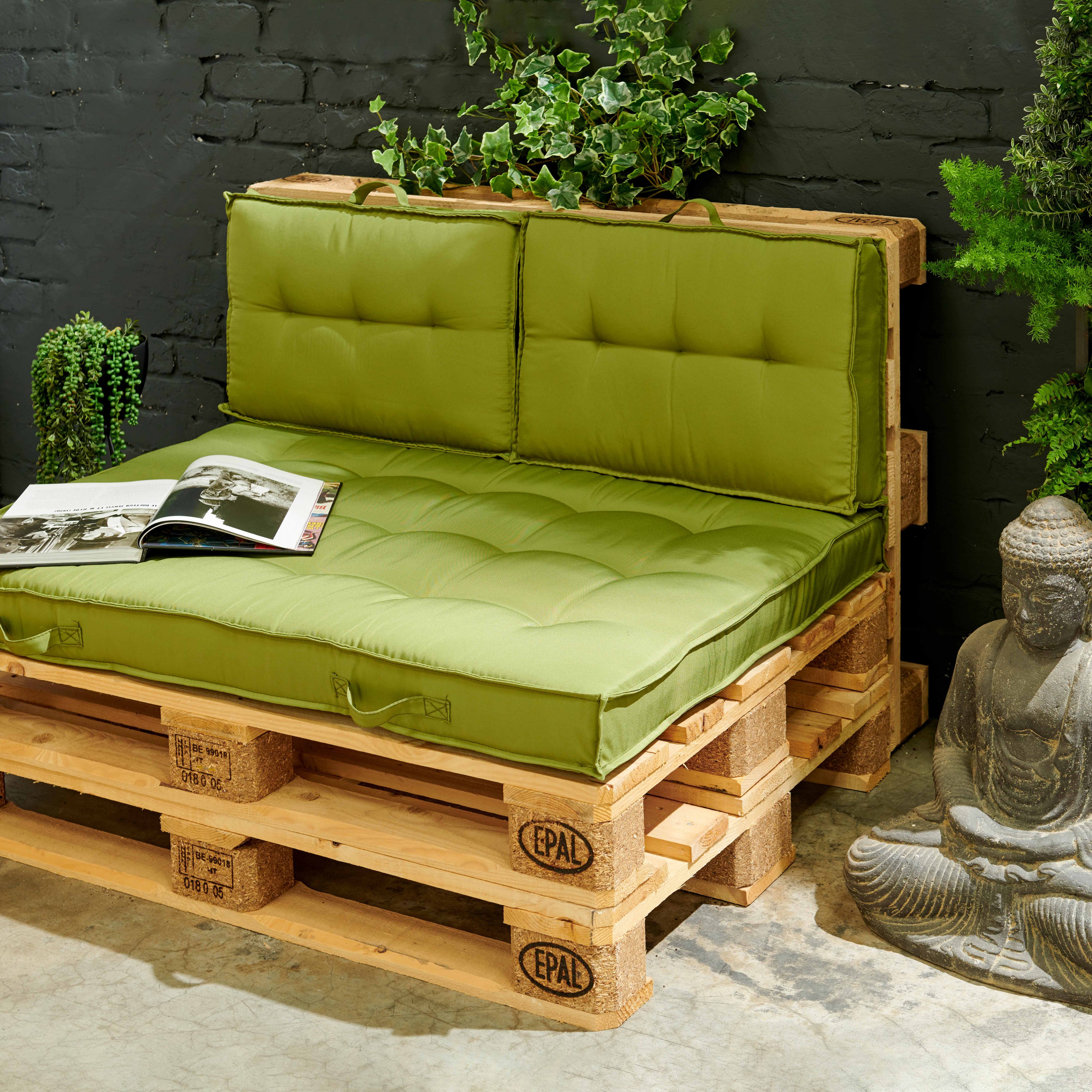 Coussin d'extérieur matelassé vert 60 x 40cm - 5