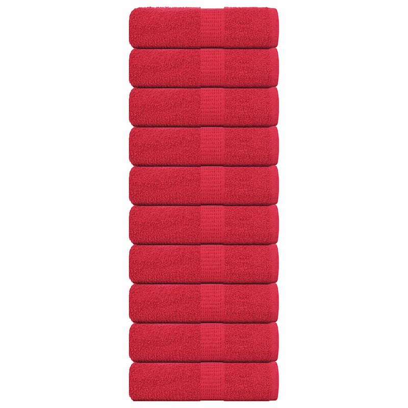 Ręczniki, FROGN, 10 szt., czerwone, 30x30 cm, 360 g/m² vidaXL