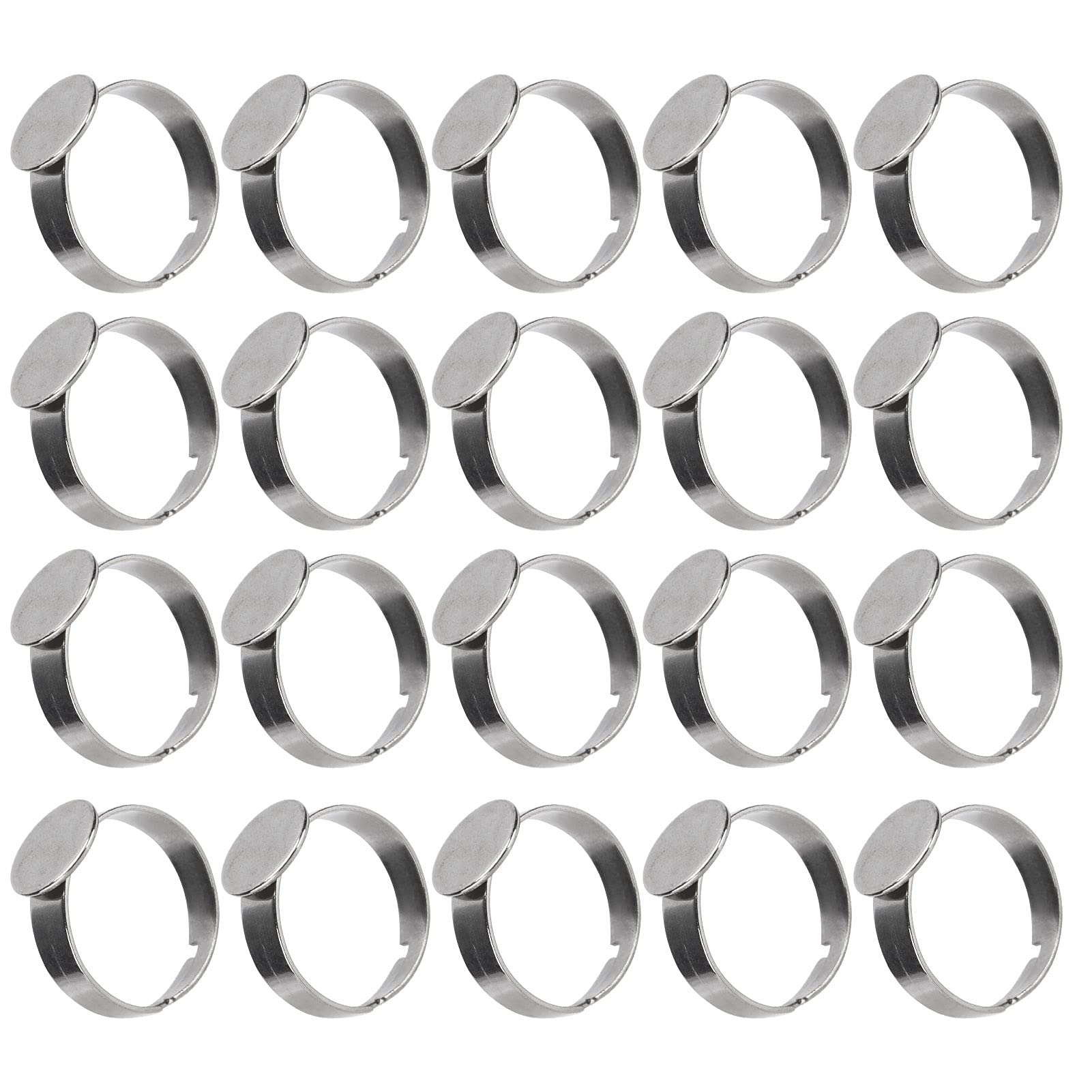 10 Anelli Regolabili Fai Da Te - Base Per Gioielli In Acciaio Inox - Foto 5