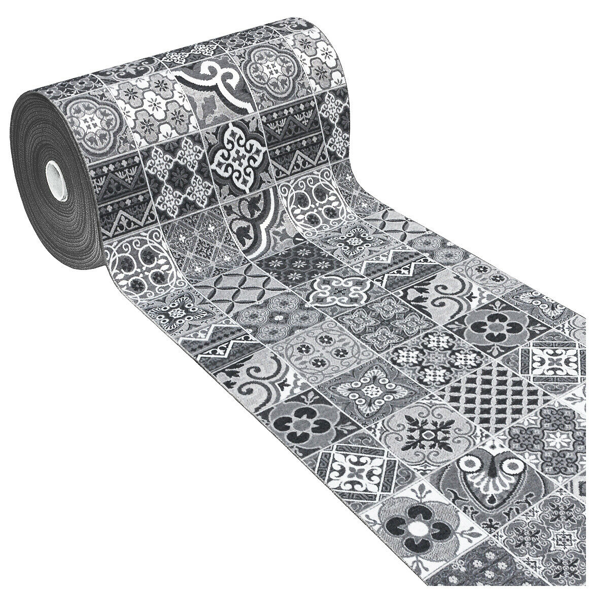 Alfombra de cocina 54x140 tejido plano gobelin tela corredor base antideslizante azulejos de mayólica gris