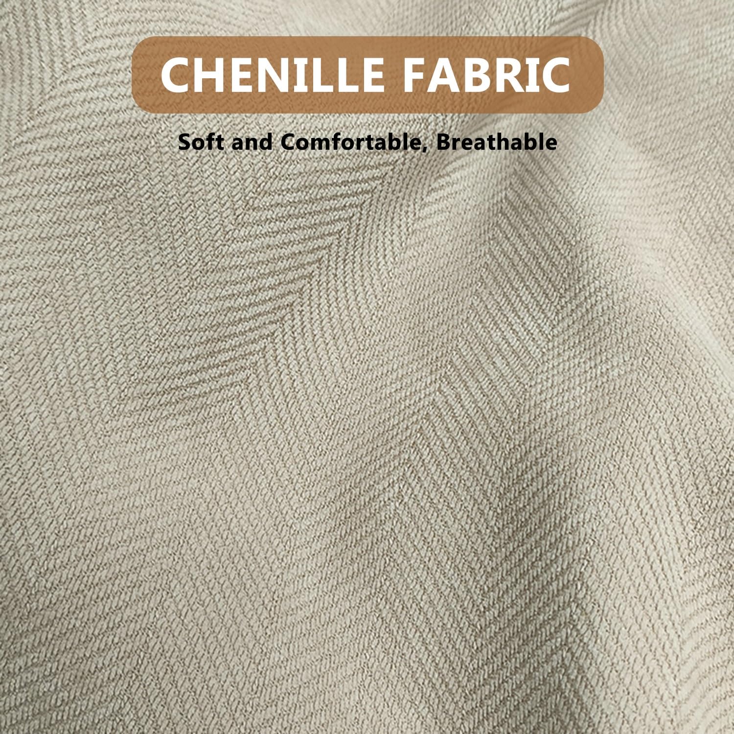 Housse de coussin pour canapé,Lavable avec fermeture éclair (Beige, 70 x 50 x 18 cm) - 4