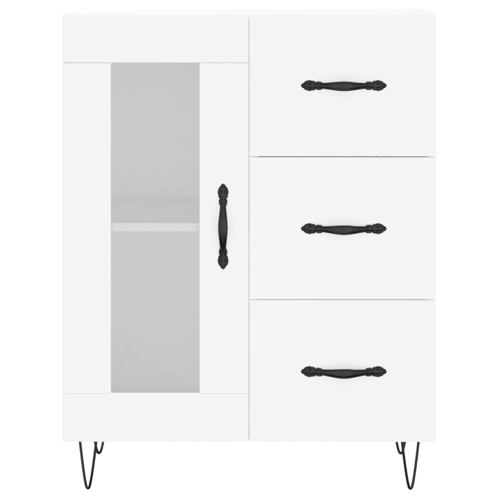 vidaXL Buffet haut Blanc 69,5x34x180 cm Bois d'ingénierie - 8
