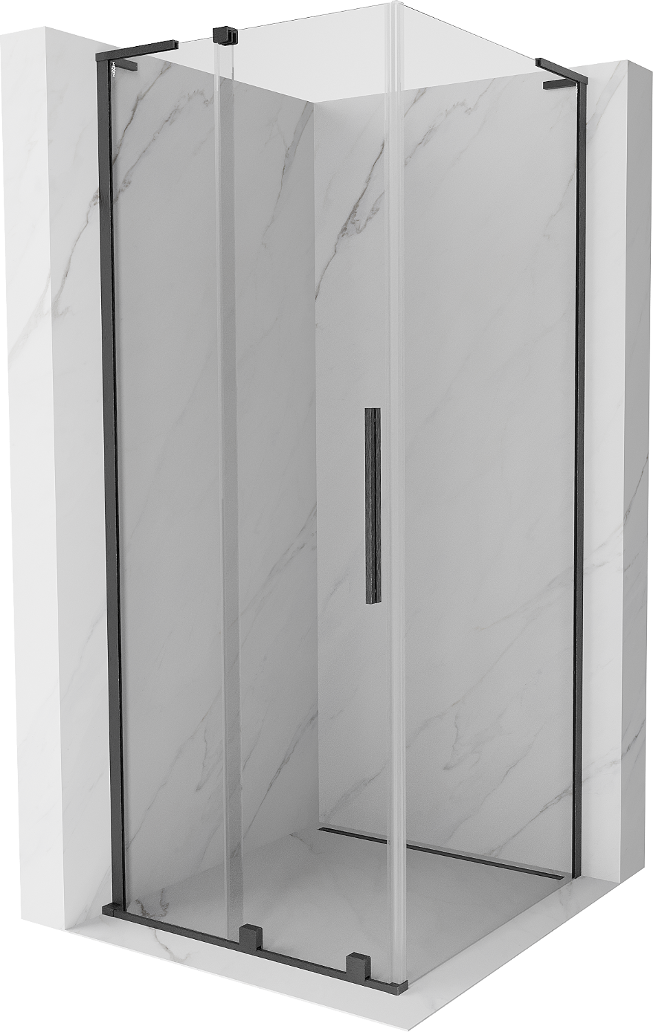 Mexen Velar L kabina prysznicowa rozsuwana 90 x 90 cm, transparent, gun gray szczotkowany - 871-090-090-03-66