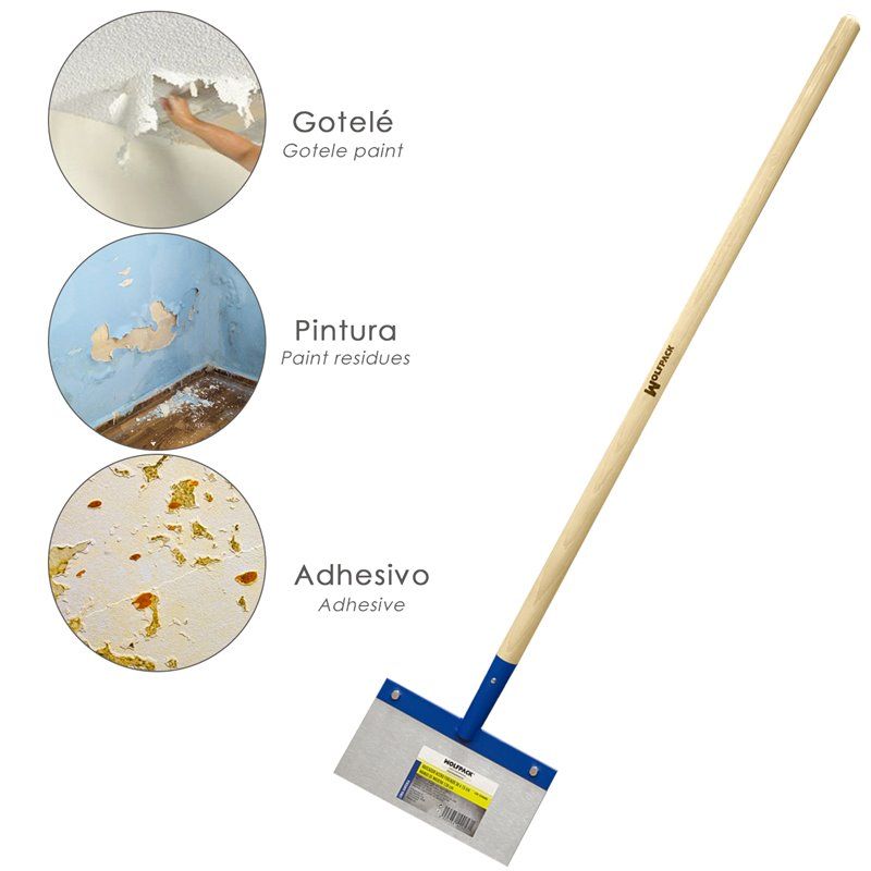 Grattoir plafond/sol 300x150 mm. Avec manche en bois 1200 mm. - 3