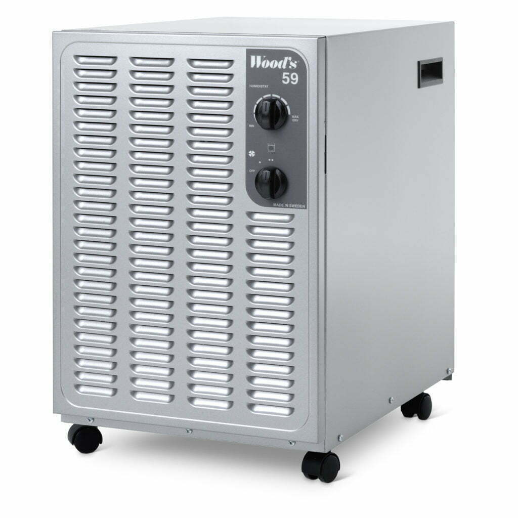 Deshumidificador profesional eléctrico woods sw59fm gris