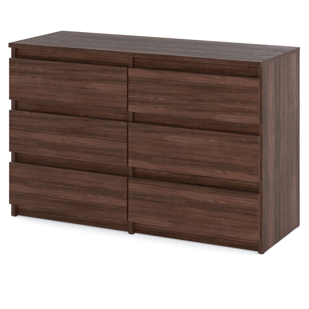 Komoda z 6 szufladami brązowa 100cm hugo szafka rtv dąb wenge młodzieżowa