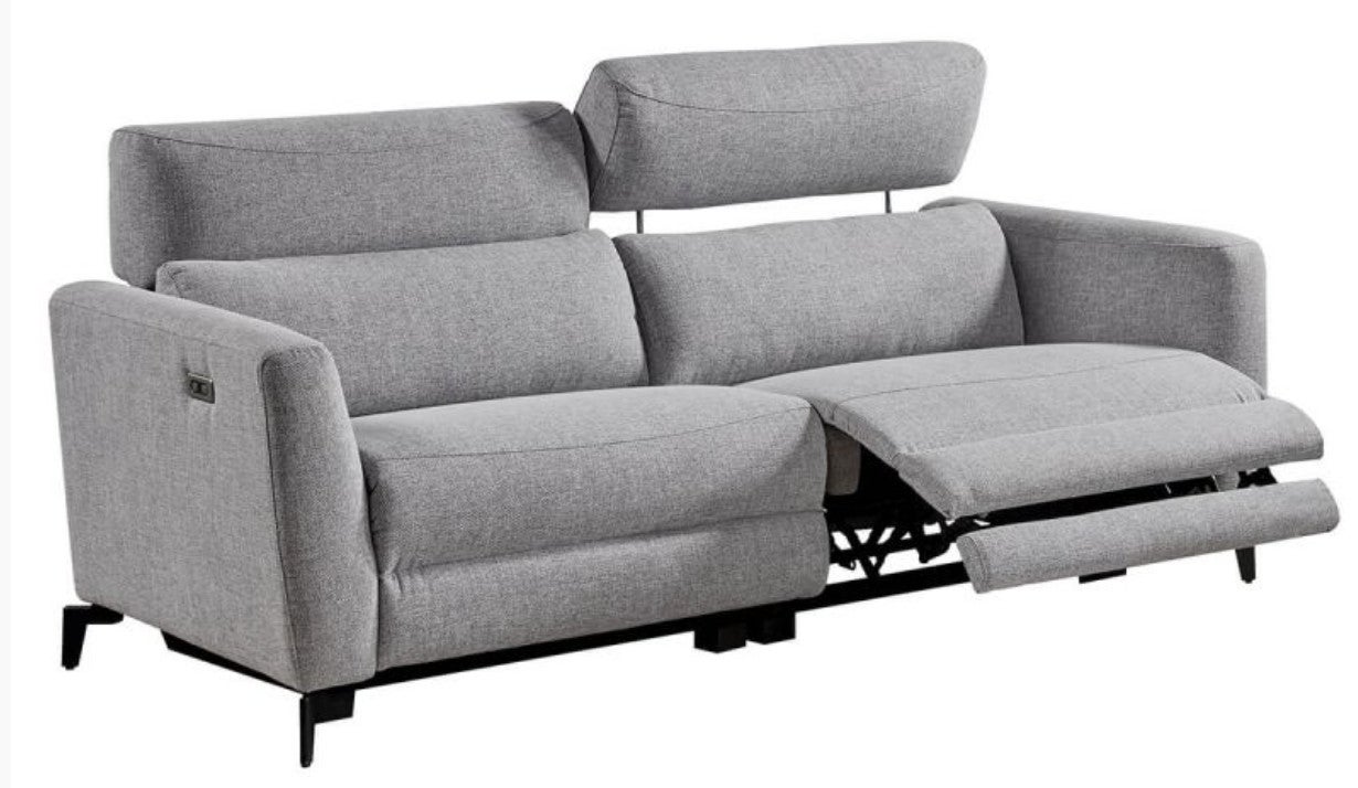 Housse Pour Canapé Relax Electrique 2 Places Canapé de relaxation électrique en tissu Bakay-Couleur Gris foncé