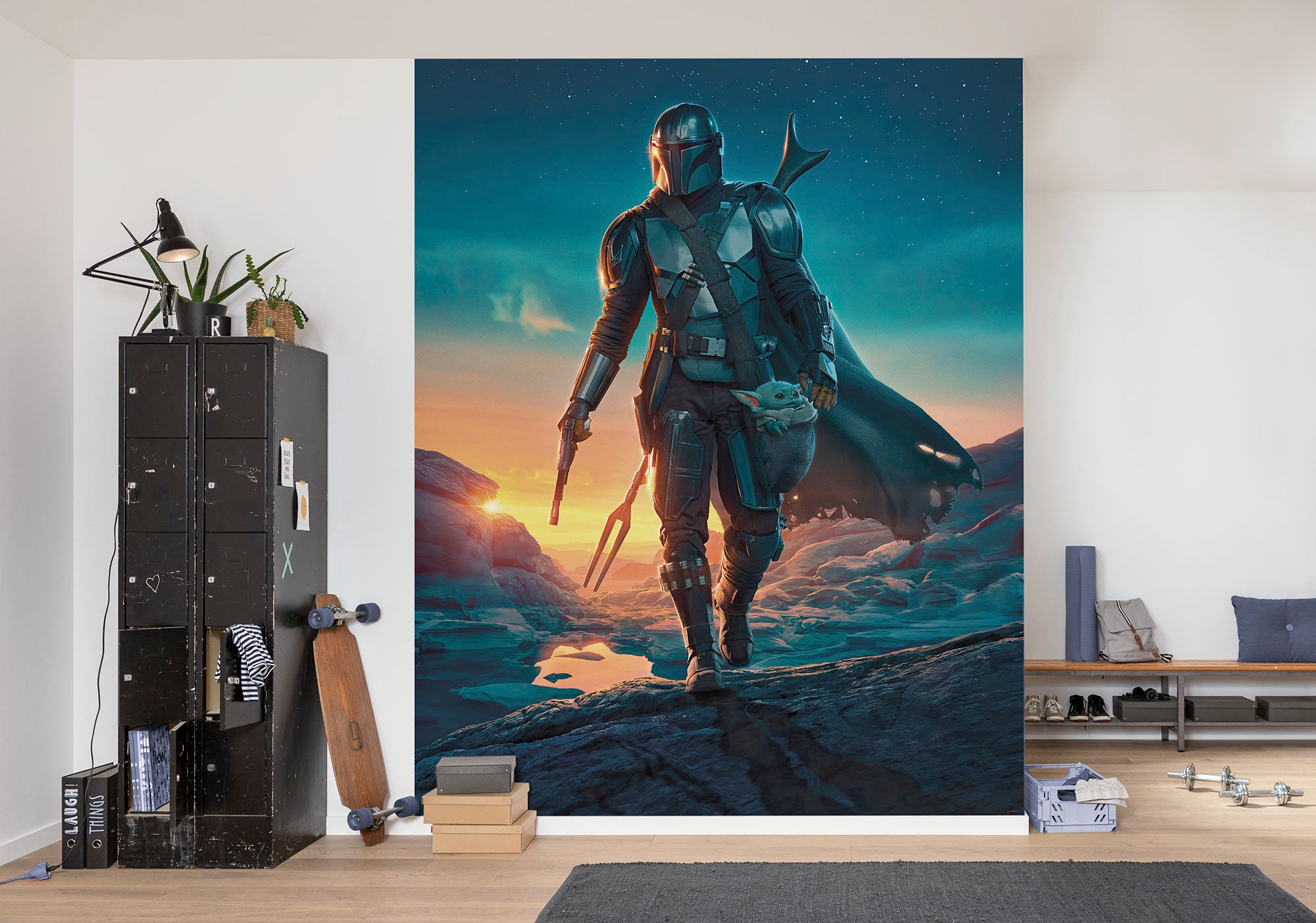 Papel pintado no tejido panorámico de komar - star wars the mandalorian gunslingers - talla: 200 x 250 cm