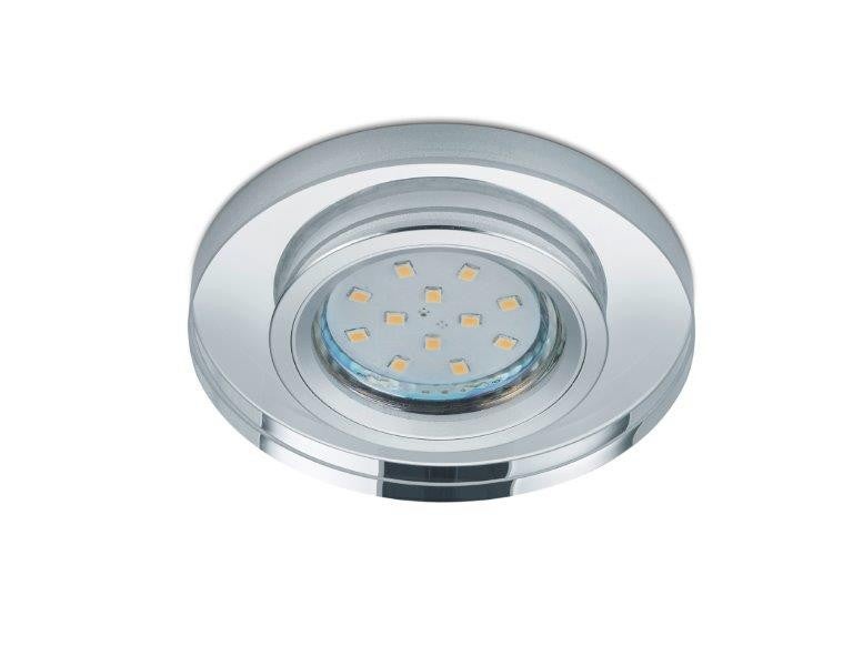 Oprawa sufitowa wpuszczana podtynkowa Pirin srebrna 1xGU10x10W okrągła IP20 wym: 9 x 9 cm szkło Trio