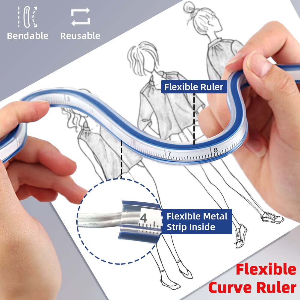 Règle Courbes Flexible 30 à 90 Cm - Outil De Mesure Et Dessin Pour Peinture, Couture Et Architecture