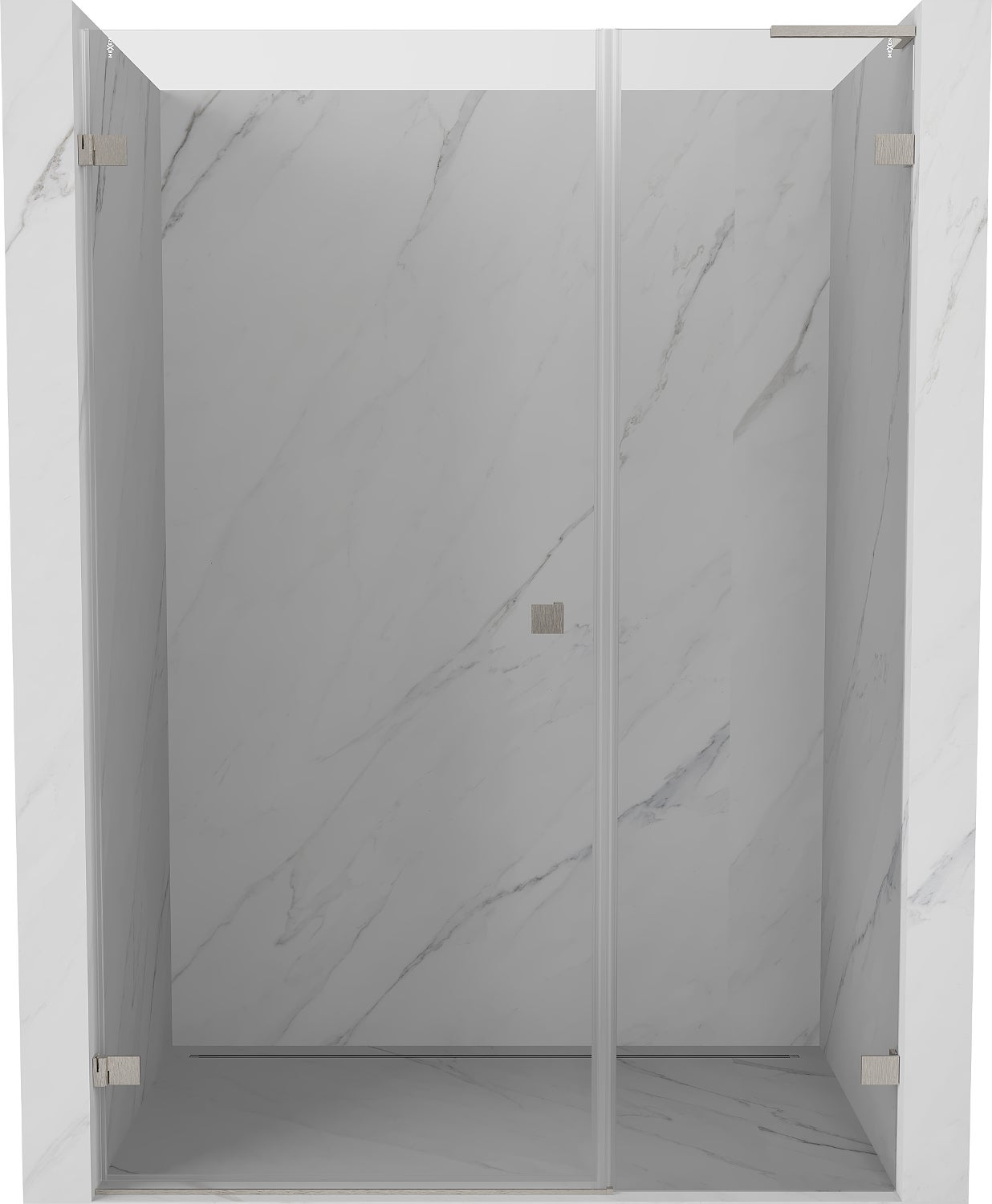 Mexen Lunar-B L drzwi prysznicowe uchylne lewe 120 cm, transparent, nikiel szczotkowany - 832SL-120-050-97-00-L