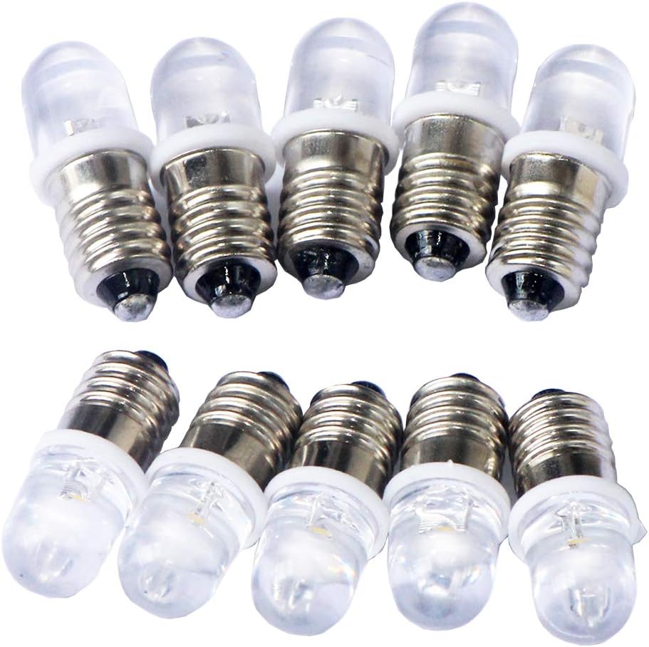 10 sztuk E10 24 V Żarówka LED Spot Lampy Ciepły biały 0,2 W 28 cm