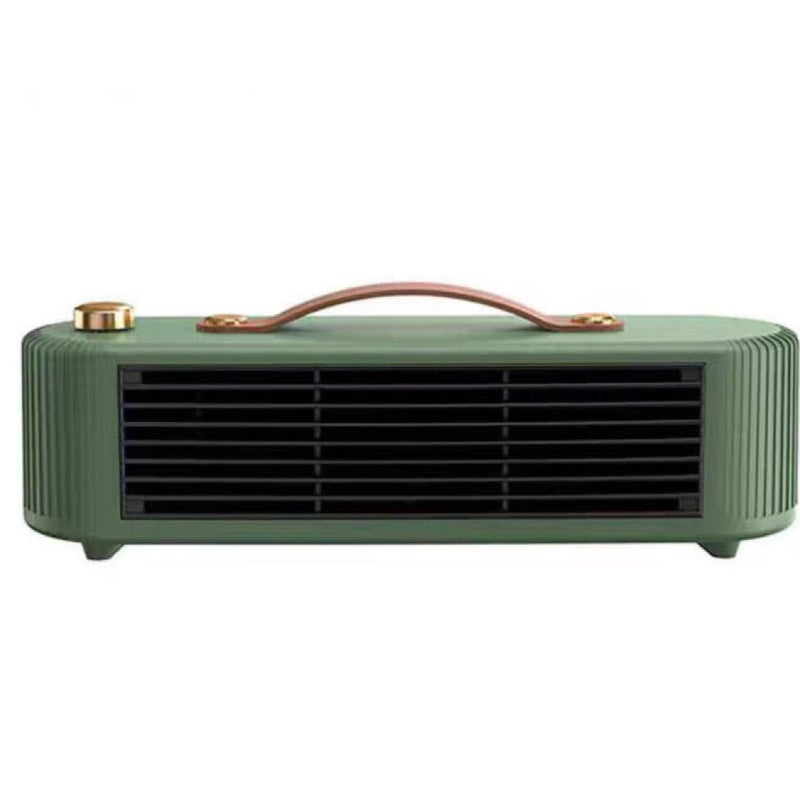 Ceramiczny grzejnik z wentylatorem, mini grzejnik z wentylatorem, elektryczny grzejnik z wentylatorem, zielony