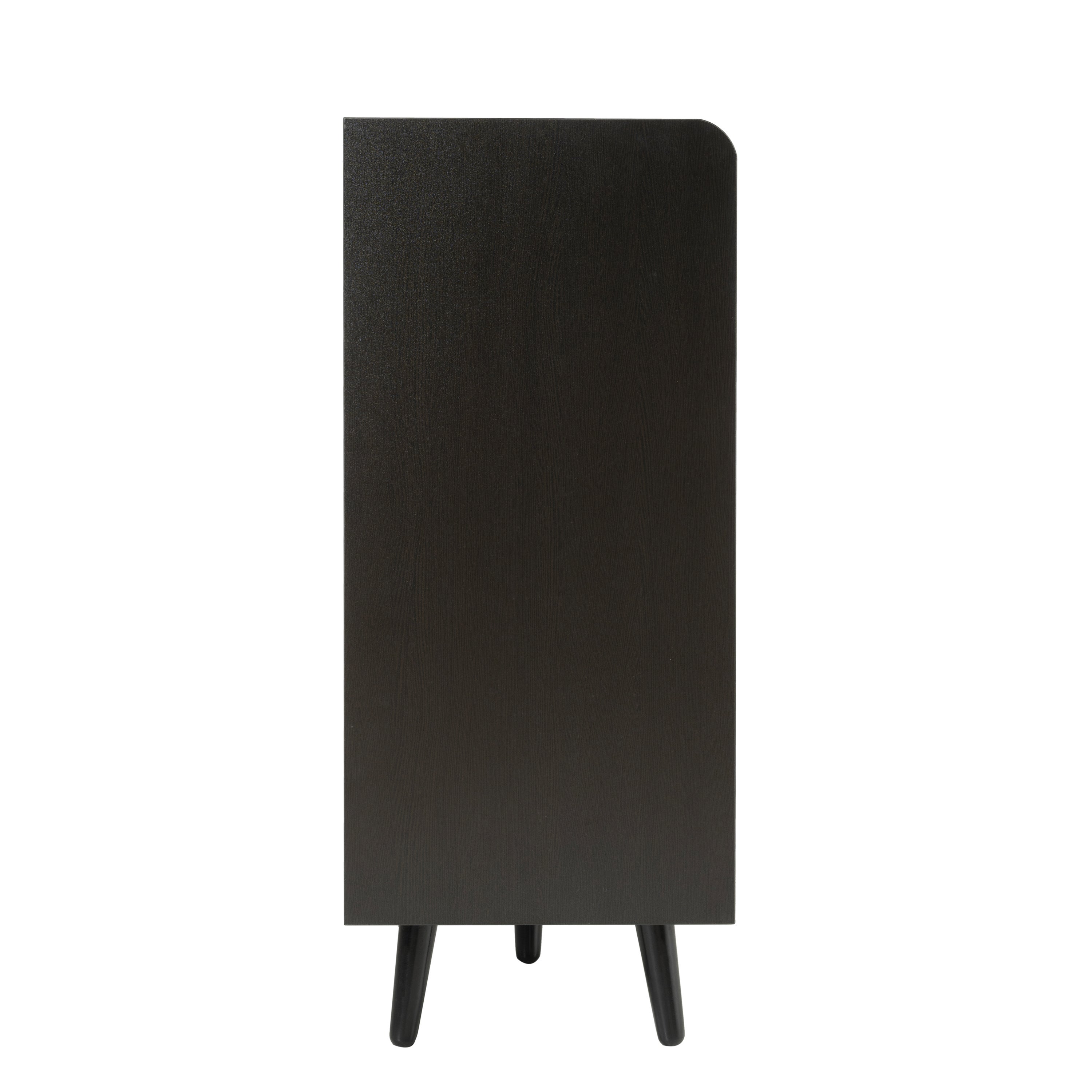 Banc à chaussures moderne avec 4 portes et coussin - pièds et poignées en métal - coloris noir - 120 x 34 x 82 cm - 8