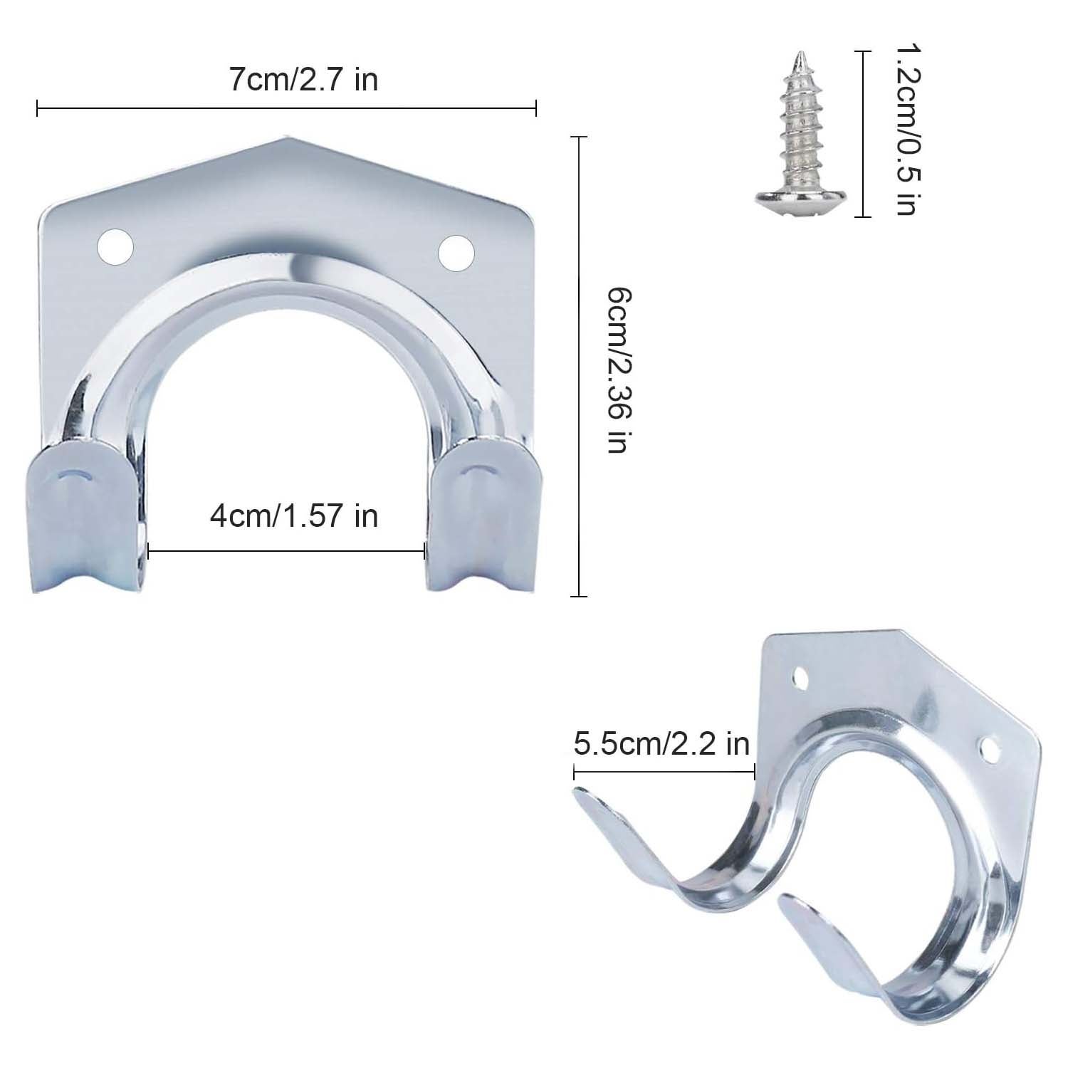 10 crochets muraux universels pour outils de jardin, support mural en acier pour garage, remise à vélos, atelier, fixation stable, durable - 3