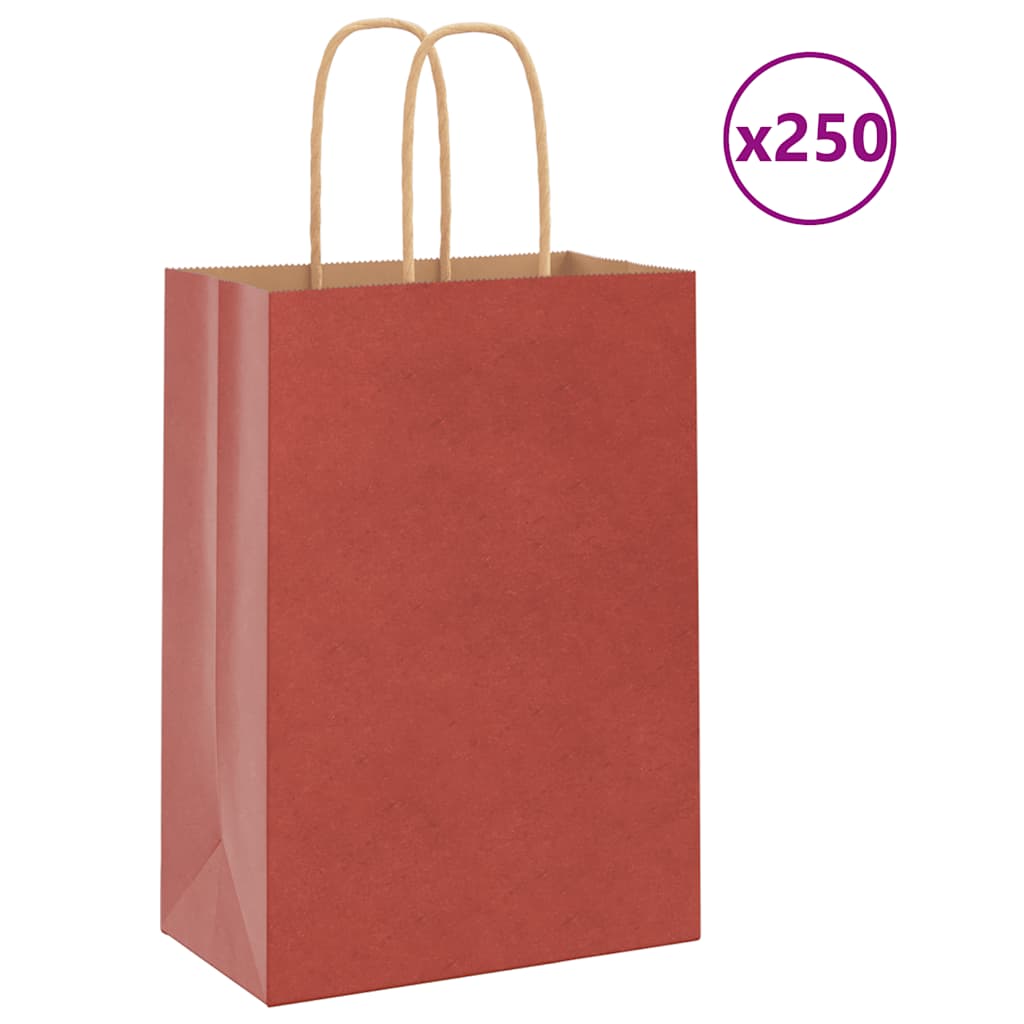 Lot De Sacs En Papier Kraft Marron Avec Poignées - 50 à 200 Unités (120 Gsm) Pour Shopping, Cadeaux, épicerie