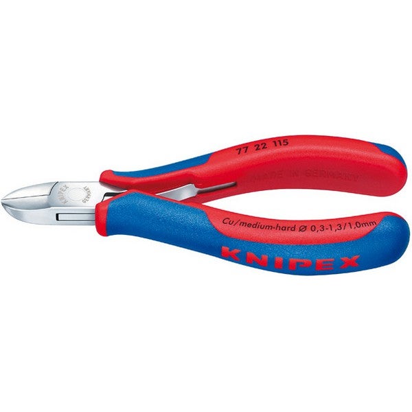 KNIPEX Tronchese laterale per elettronica con cerniera passante in