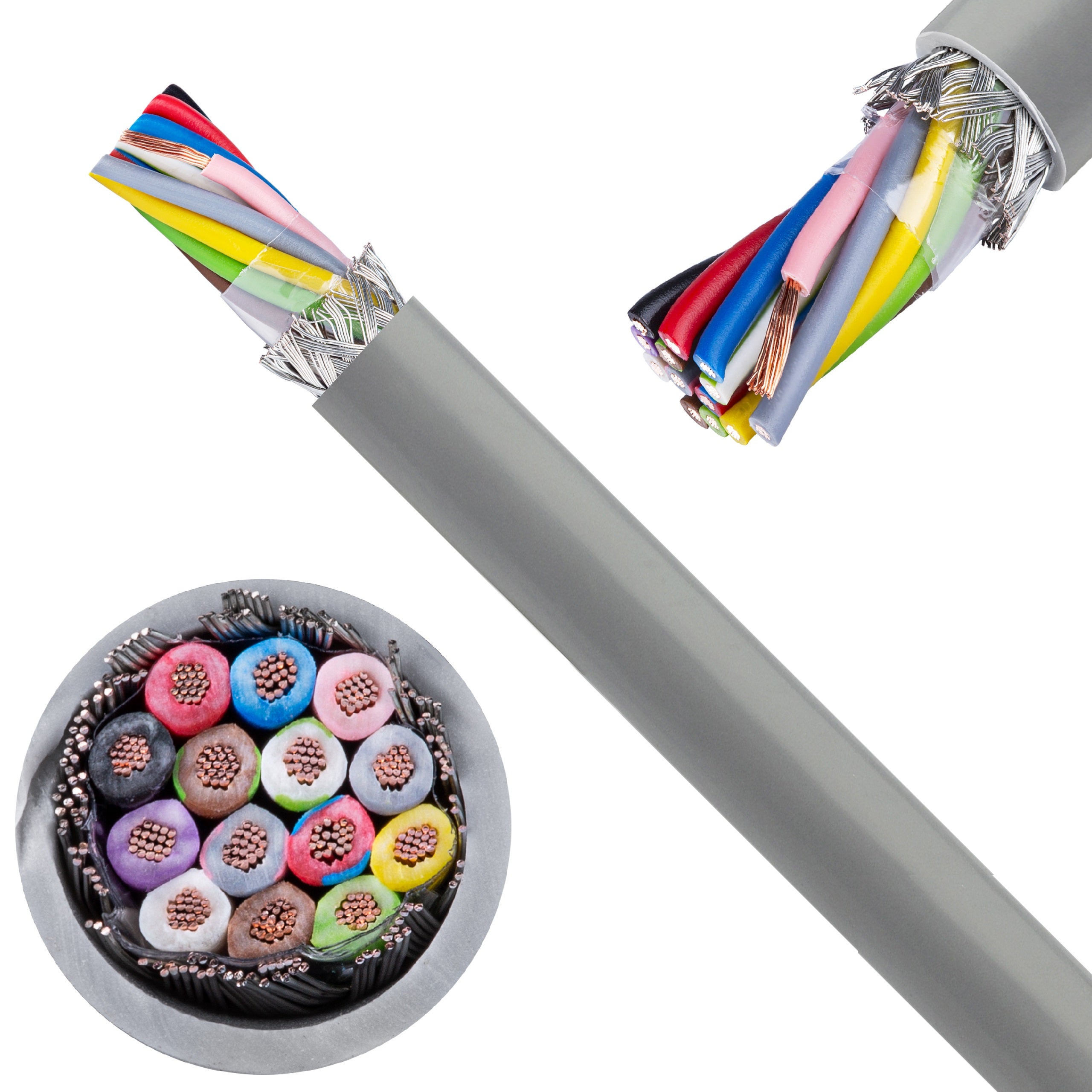 Kabel sterowniczy TECHNOTRONIK LIYCY 14x0,5mm2 szary 300/300V ekranowany olejoodporny linka Technokabel 500m