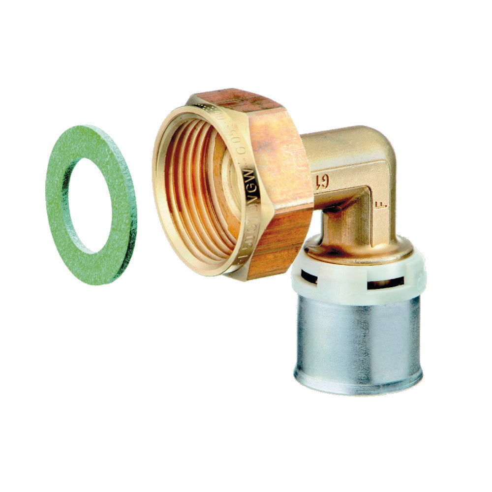 Cot sertizare cu etansare plata din alama, 16 mm, 1/2