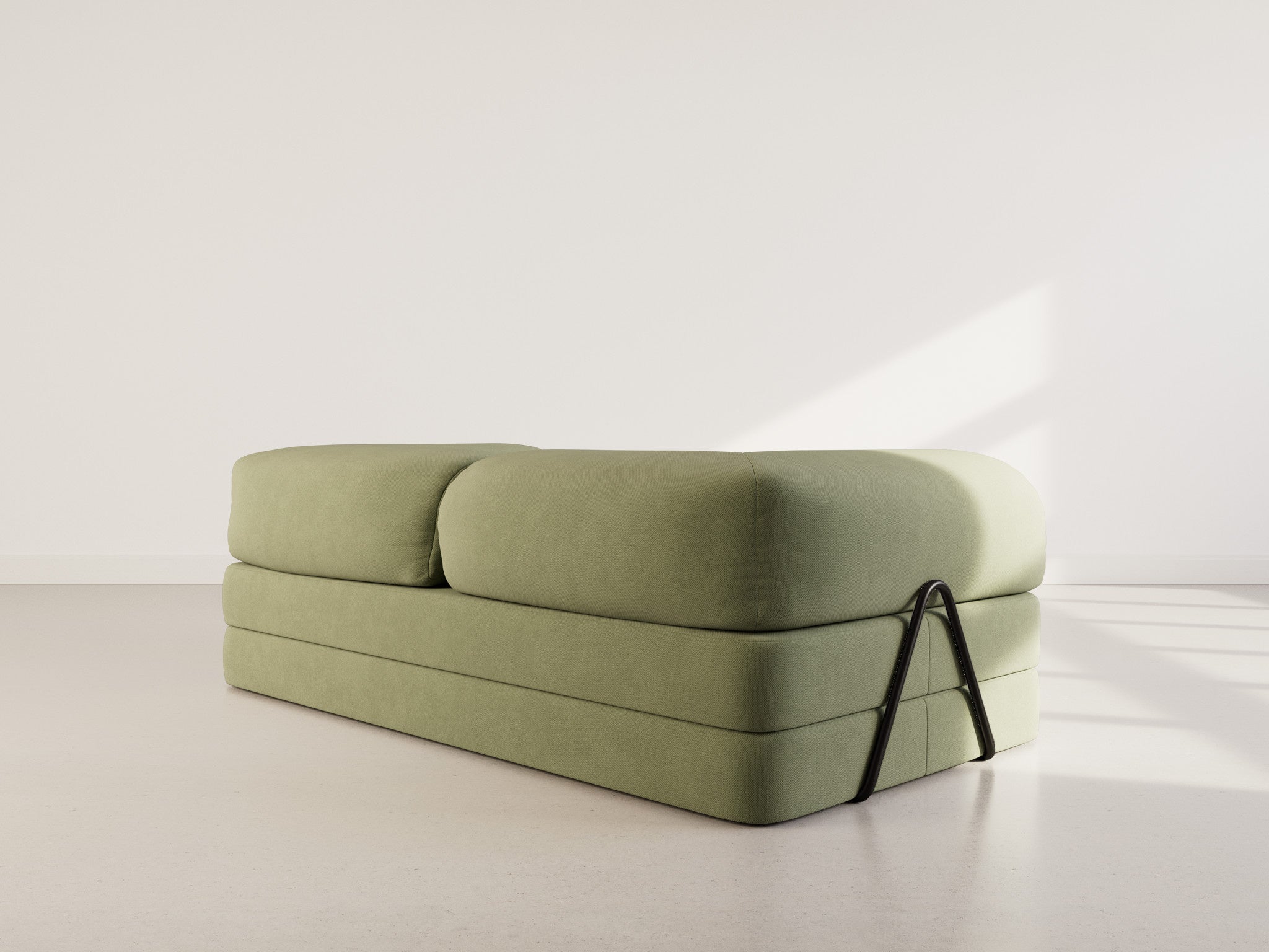 Canapé droit convertible 3 places en velours texturé vert sauge - NEBULA - Best Mobilier - 7