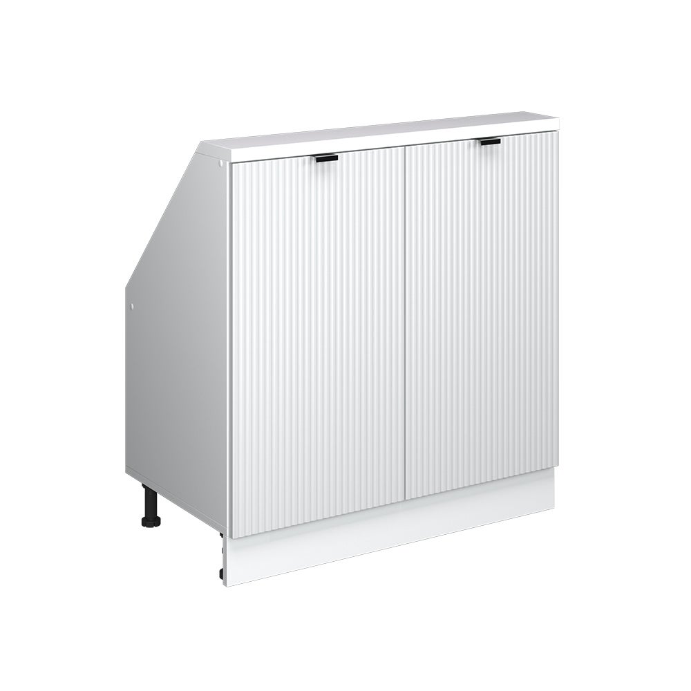Vicco Szafka kuchenna na dach skośny R-Line, Białe pofałdowanie, 80 cm z 2 drzwiami
