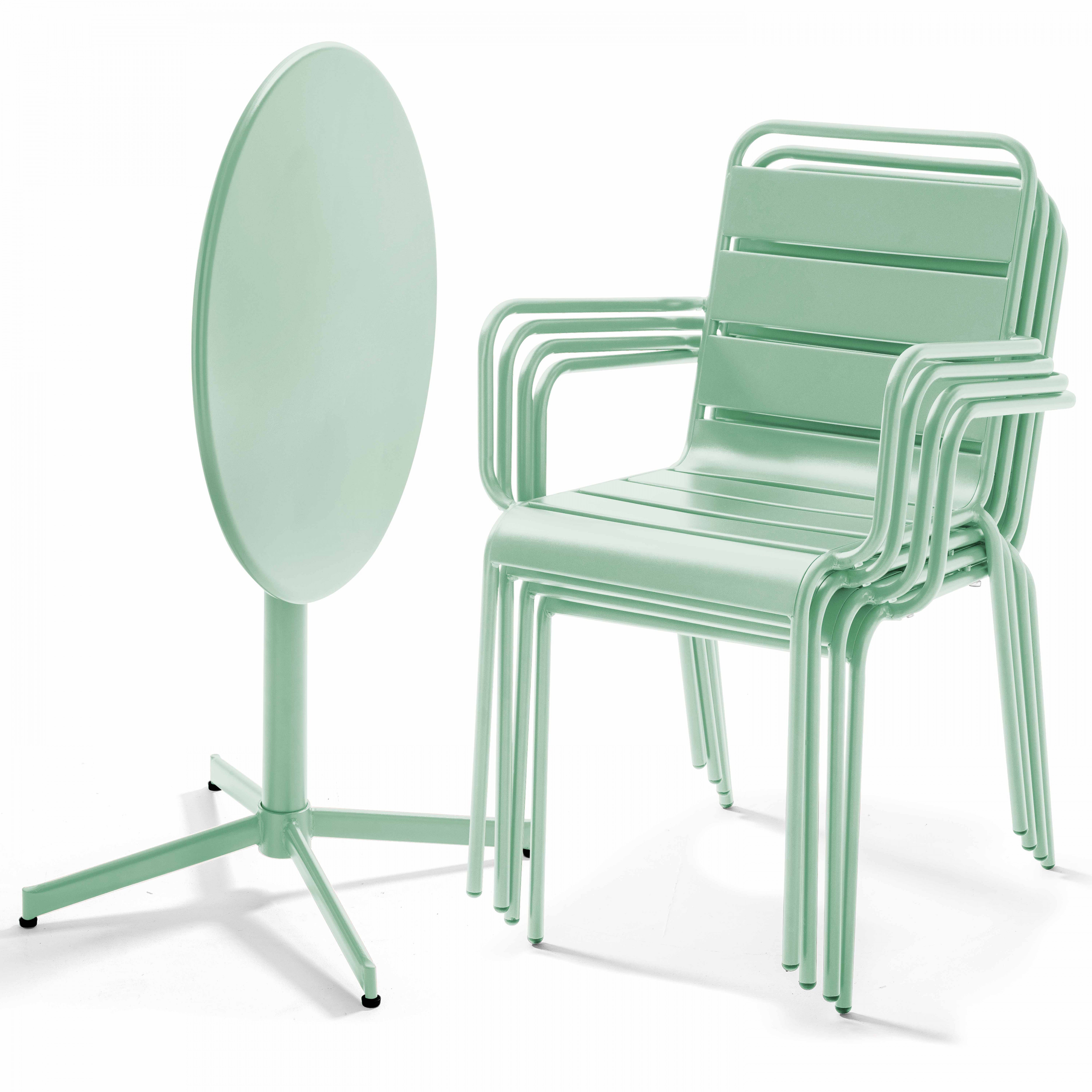 Ensemble Table De Jardin Et 4 Fauteuils M tal Vert Sauge Palavas ensemble-table-de-jardin-et-4-fauteuils-m-tal-vert-sauge-palavas