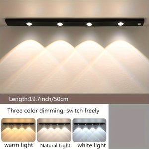 Barra LED ricaricabile con sensore di movimento: pratica