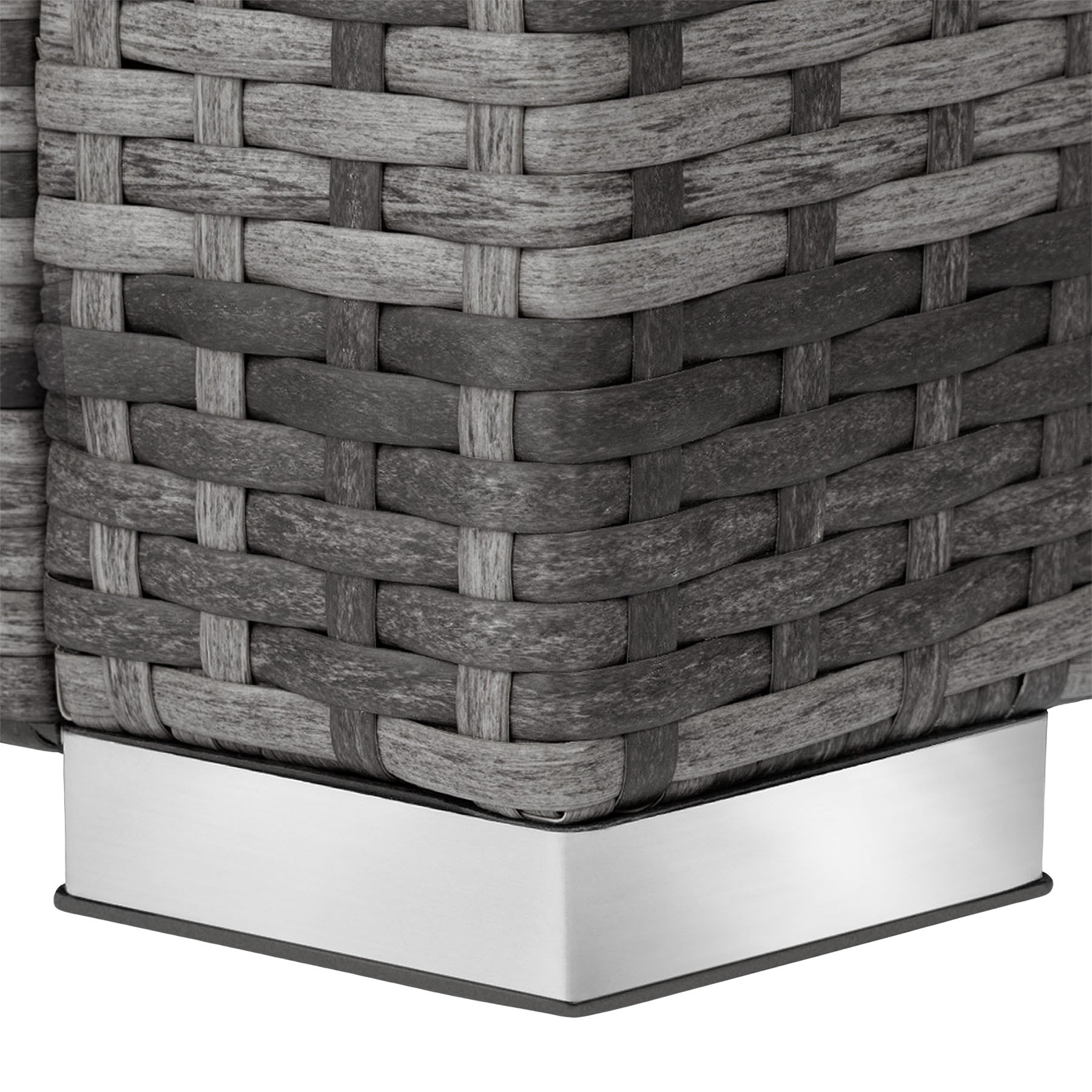 Salon bas de jardin en Acier Gris 7 personnes - 5