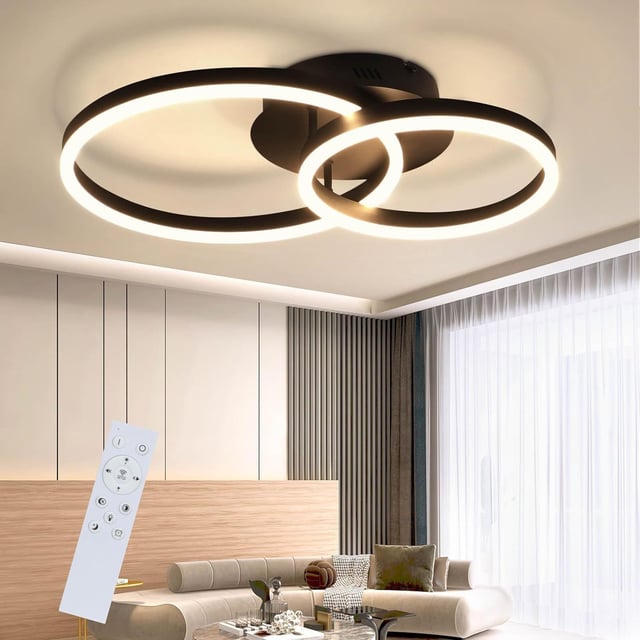 NETTLIFE Lampa sufitowa LED 76W z możliwością przyciemniania nowoczesny design lampa do salonu z pilotem do sypialni kuchnia