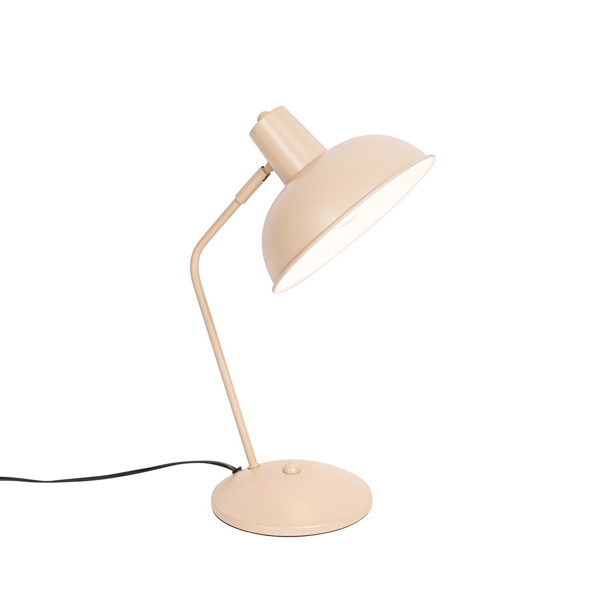 Qazqa retro lampa stołowa - Milou - beżowy, okrągły, max. 40w, e14, 35cm, IP20 oświetlenie wewnętrzne